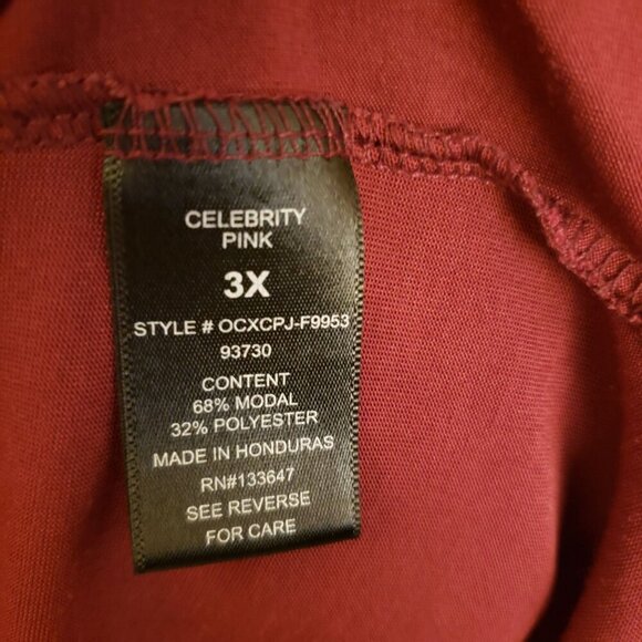Celebrity Pink Berry Brown Pullover Modal Blend Short Sleeve Top Size 3X EUC - Picture 6 of 6
